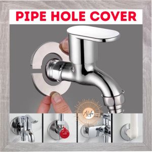 ALife World Bathroom Pipe Hole Stainless Steel Water Pipe Faucet Hole Detachable Self Adhesive Wall Decorative Cover