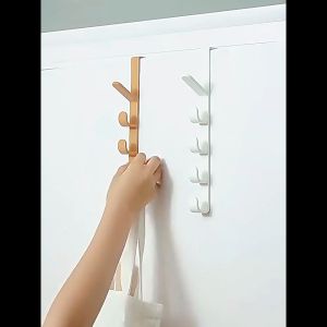 BabyShop-C959 Gantungan Pintu Lemari Baju Topi Tas 5 Hook Tanpa Paku / Hanger Gantungan Baju Hanger