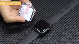 CNAGAIN Glass+Case for Apple Watch 8 7 45mm 41mm ultra 49mm 44mm 40mm Screen Protector Cover Straight Edge Bumper smart watch Series 4 5 SE Accessories