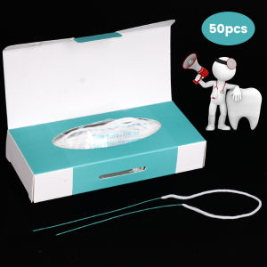 50pcs Dental Floss Toothpick Threaders Tooth Floss Expanded Orthodontic Flosser Multifunctional Cleaning Wire Line