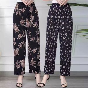 Quần Dài Thường Ngày in Họa Tiết Mùa Hè 2024 Quần Dài Chống Muỗi Chống Nắng Thoáng Khí Cho Nữ Quần Dài Ống Đứng Mỏng Mùa Hè