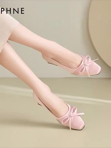 Daphne | Ribbon Decorated Comfortable Summer High Heels Pink