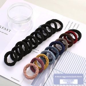 New 2026 High Elasticity Durable Hair Ties Elastic Bands Girls Hair Accessories High Ponytail Small Leather Cover Headwear