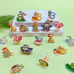 Puzzle Kertas Animal Number 3D Paper Puzzle Kids DIY Art Craft Educational Toy Handmade Model Gift