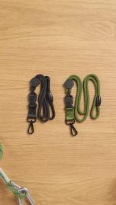 Wisdompro 2 Pack of 23 inch Durable Round Cord Heavy Duty Lanyard with Safety Breakaway Buckle Detachable Buckle and Metal Hook for ID Card Badge Holder and Keys - Black and Army Green