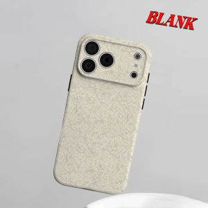 Cream Embossed Scroll Texture Phone Case for iPhone 18 17 16 15 14 13 12 11 Air Pro Max Plus Double-layer Cover