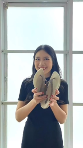 Sandal Jepit Full Rubber Wanita Anti Slip CAMOU Art. Mara Biscoti Warna Beige Putih