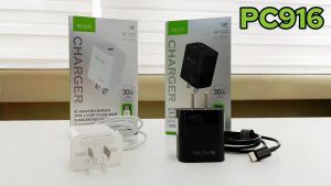 WEITECH BAVIN PC916 30W PD Adapter Universal Fast Charging Wall Charger w/ Type-C to Type-C & Type-C to iPh Charging Cables For iPh 15 iPh 14