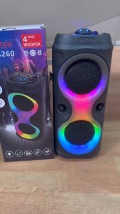Dual 4-inch Bluetooth Wireless Speaker HiFi Karaoke RGB Light Wireless Stereo Portable DISCO Light Dual Bass Bluetooth Speaker with Wired Microphone