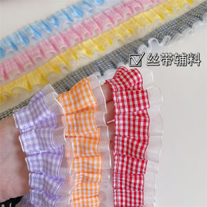 Vải Ren Viền Hoa Viền Kẻ Caro DIY Hàn Quốc Vải Thủ Công Làm Vỏ Bọc Thẻ Nhựa Vật Liệu Làm Vỏ Bọc Thẻ Nhựa