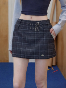 Unifree | Plaid Style Skirt Slim Fit Adjustable Dual Belted