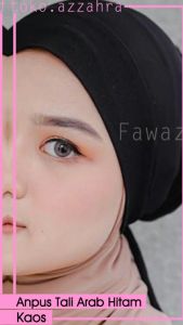 CIPUT INNER HIJAB CEPOL BANDANA KAOS TALI ARAB HITAM ISI 10 PCS