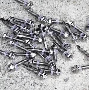 2025100 Pcs 401 Stainless Steel Hex Self Tapping Roof Screw With Rubber Seal Washer For Metal Sheet