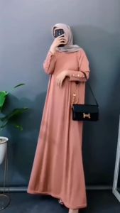Gamis Set Hijab Segiempat Motif