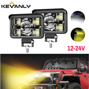 KEVANLY | 12-24V 3inch LED Work Light Car Daytime Driving Square Light Combo Pods 4x4 Offroad Fog Lamp Spotlight For Truck Pickup SUV