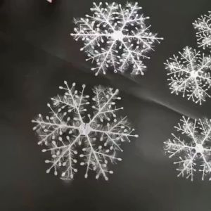 30Pcs Large Christmas Snowflakes Ornaments Xmas Tree Hanging Glitter Snow Flake Decoration DIY New Year Home Decor