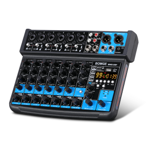 BOMGE | BOMGE Professional 8 Channel DJ Audio Sound Mixer Interface Mixing Console 99DSP Processor Desktop Karaoke with MP3 Input