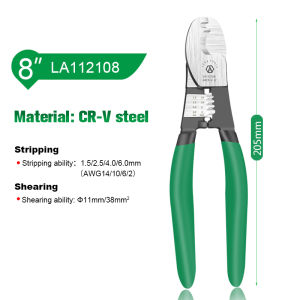 LAOA CR-V Cable Cutter with Wire Stripper Pliers Function Bolt Cutting Multifunction Hand Tools Anti-Slip Electrician Scissors