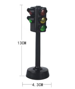 Educational Traffic Light Toy for Toddlers Safety Road Sign Model with Light and Sound Interactive Puzzle Scene Accessory
