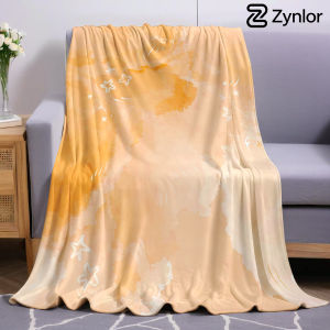 Beast Kingdom | Orange Cloud Stars Lightweight Microfiber Soft Christmas Fleece Blanket Warm Cozy Throw for Bed Sofa Office Travel All Season