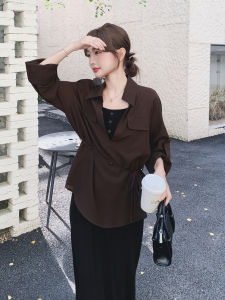 Casual Style Korean Ladylike Dress Set Womens Long Sleeve Loose Fit Two-Piece Suit Autumn New Arrival Shirt Strap Dress