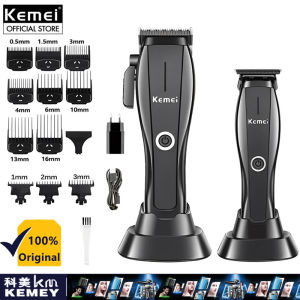 Kemei Hair Clippers Set Original Razor Professional Barber Hair Trimmer For Men Hair Cut Machine Kit Charging Base