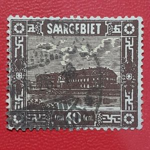 Prangko Jerman Koloni Kuno koleksi Jadul 40 Cent SAARGEBIET Tahun 1923 USED