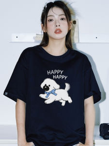 Áo Thun Cotton Tay Ngắn Mùa Hè 2025 Dành Cho Nữ Phong Cách Mới Sweet Cool Ins Pure Cotton Half Sleeve Top Running Dog