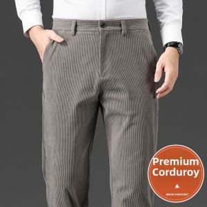 TUCANO | Business Casual Mens Trousers Corduroy No-Iron Straight Leg