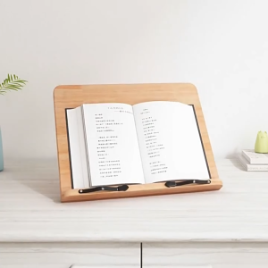 ที่วางหนังสือไม้คุณภาพ ที่วางโน๊ตบุ๊ก ที่ตั้งหนังสือ ปรับมุมได้ 8 ระดับ ยึดหนังสือแน่น พับเก็บง่าย ไม่ลื่น สำหรับนักอ่านและเชฟ 8 Adjustable Tilt Angles Wooden Book Stand Comfortable Reading Folding Cookbook Bracket Non-slip Stable Reading Holder