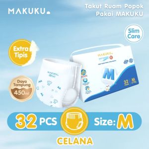 1 PACK MAKUKU SAP Diapers Slim Care Pants M Popok Bayi Tipis