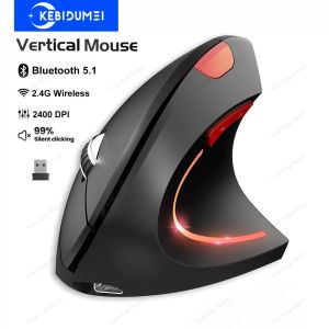 Vertical Mouse Ergonomic Mouse 2.4G Wireless Mouse Bluetooth 5.1 Mouse Rechargeable Mice Silent Mouse 2400 DPI for PC Laptop