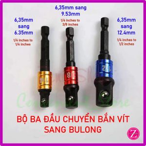 Bộ 3 đầu chuyển đổi cho máy bắn vít sang bu long