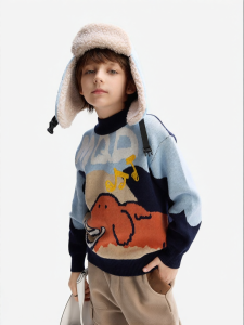 Thick Winter Boys Sweater Half High Collar