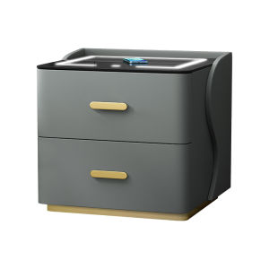 Wireless Charging Bluetooth Speaker Lockable Bedside Cabinet