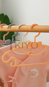 KIYO Hanger Gantungan Jemuran Baju Anak Motif Pita isi 10 pcs Hanger Multifungsi Warna Warni / Hanger Baby Display Anak / Hanger Gantungan Baju Anak Anti Slip