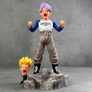 Bandai | Anime Dragon Ball Z Trunks Figure Super Saiyan Trunks Statue Replacement Light Head Pvc Action Figures Collection Model Toys