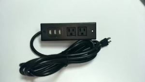 US Table Power Sockets 15A PD 20W USB 2 Outlets 2 USB 1 Type-c 110 220v Office Row Bookcase Furniture Row Hidden Strip Socket