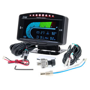 RYSJM | Multi-function Oil Pressure Water Temp Fuel Speed Voltmeter 5 IN 1 Car LCD Digital Gauge Oil Press Sender M12X1.5 M14X1.5 1/8NPT