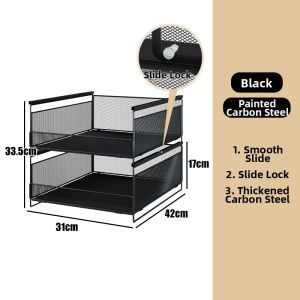 QIMAHUANGZI | Pull-out Cabinet Storage Rack Multi-layer Shelf