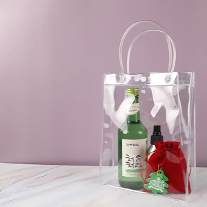 กระเป๋าถือ PVC แบบพลาสติกใส กระเป๋าช้อปปิ้ง สำหรับทำเป็น ถุงของขวัญ ถุงสังฆทาน มีหลายไซส์ ถุงใส