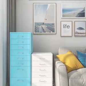 Easy to install 3/5/6/8 Drawer side cabinet for office industrial drawer desk metal cabinet slim drawer cabinet under table