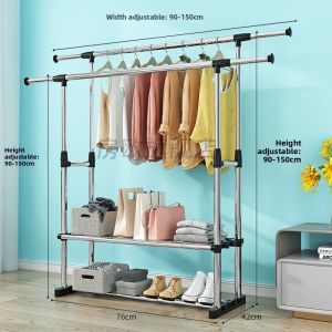 Adjustable Floor Standing Clothes Drying Rack