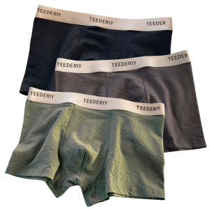 3PCS Boxer Shorts Cotton Mens Underwear Breathable Underpants U Convex Panties L-5XL