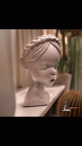 Chậu Gốm Đất Nung Hình Cô Gái Tóc Bím - Gốm Sứ Sân Vườn - GSSV