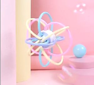 4 pieces of newborn soft teether teething toy dial safe cookable rattle newborn biting teether