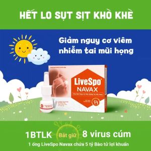 [MUA 3 TẶNG 1] Combo 3 Livespo Navax chuyên dụng (10 ống x 4ml) - Nước muối sinh lý chứa bào tử lợi khuẩn giúp giảm nghẹt mũi viêm mũi họng - Tặng 1 hộp Navax chuyên dụng 10 ống