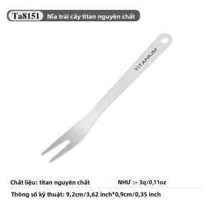 Bộ Dao Kéo Cắm Trại Ngoài Trời Bằng Titan Nguyên Chất Tiartisan - Nhẹ Di Động Có Thể Tái Sử Dụng Dao Gọt Trái Cây Nĩa Nĩa Tráng Miệng Nĩa Salad Đa Năng