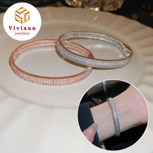 Viviann Original sterling silver Bracelet Elegant Fashion Jewelry For Women Glamour Jewelry New Fashion Womens Bracelet sterling silve Bangle Moissanite sterling silver Gold Color Jewelry Gift