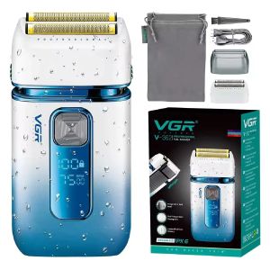 VGR Professional Hair Beard Electric Shaver For Men USB Rechargeable Washable Electric Razor Bald Head Shaving Machine